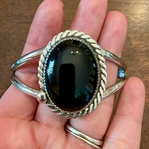 Native American onyx cuff .925